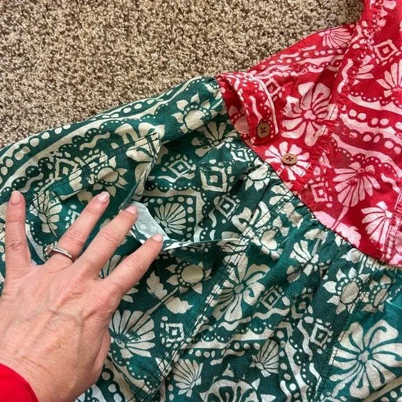 NWT Free People Palm Bay Printed Relaxed Romper Shortalls in Holiday Combo Sz M - Picture 4 of 9